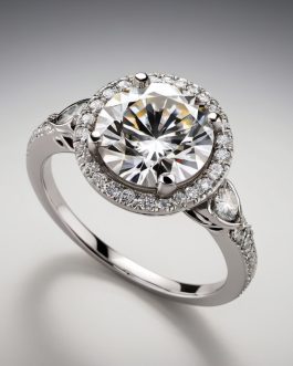 Celestia – Halo-Set Radiant Solitaire Ring
