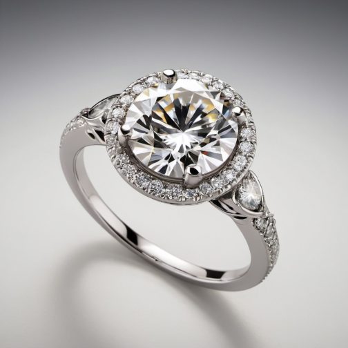 Celestia – Halo-Set Radiant Solitaire Ring